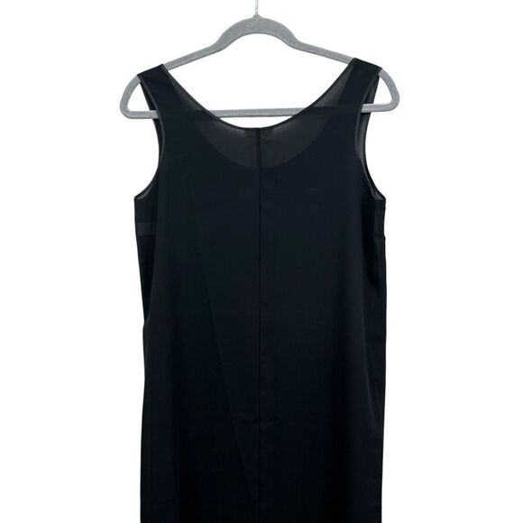 Farr West Womens Shift Dress Long Semi Sheer Satin Trim Sleeveless Black Sz S* - Picture 5 of 5